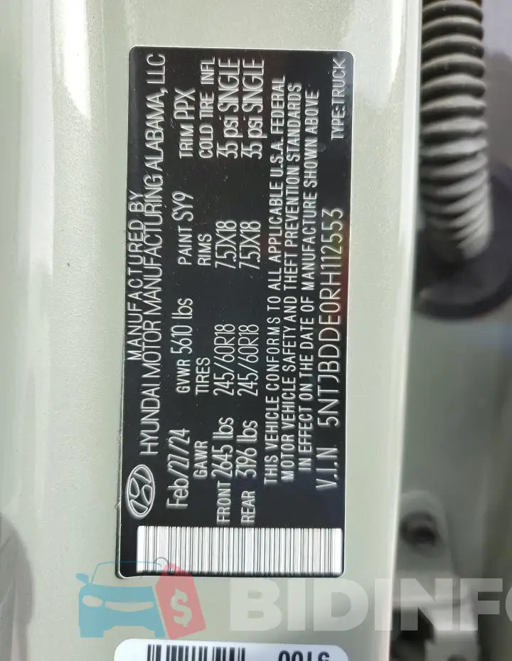 5NTJBDDE0RH112553 Photo# 12