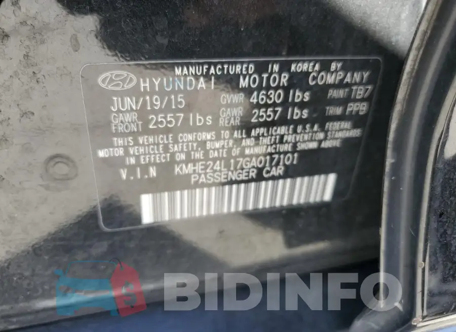 KMHE24L17GA017101 Photo# 12