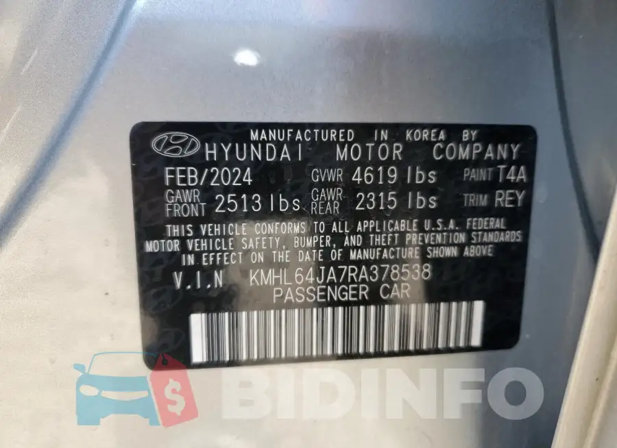 KMHL64JA7RA378538 Photo# 12