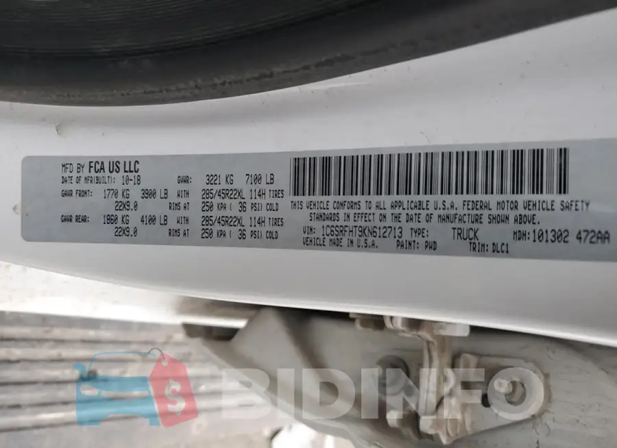 1C6SRFHT9KN612713 Photo# 12