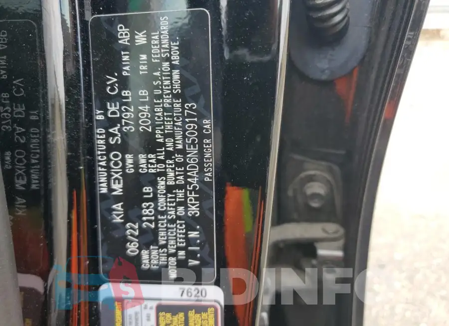 3KPF54AD6NE509173 Photo# 12
