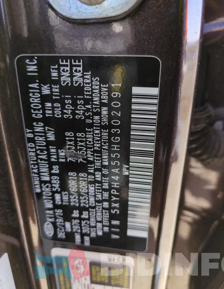 5XYPH4A55HG302091 Photo# 13