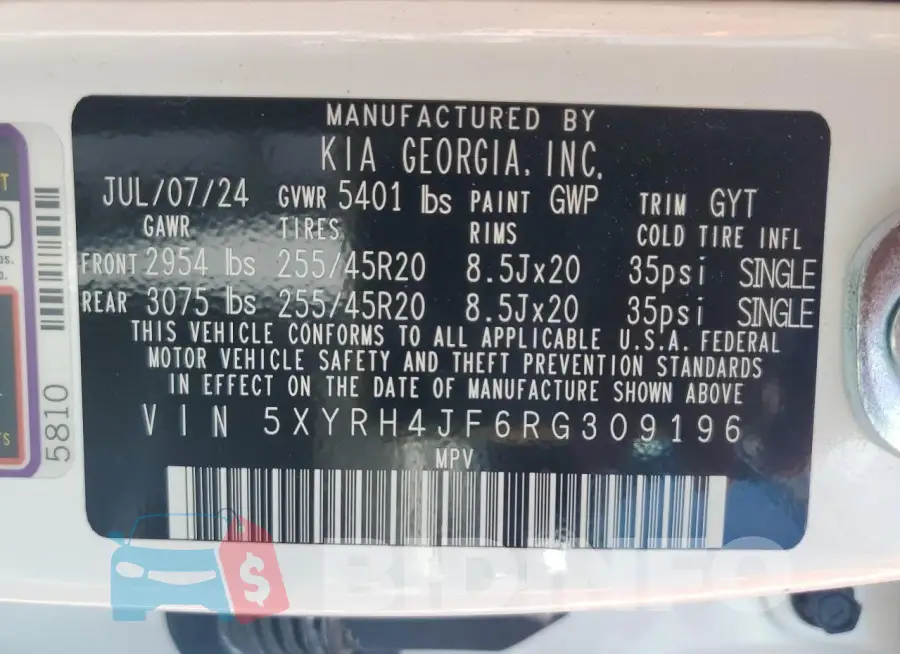 5XYRH4JF6RG309196 Photo# 13