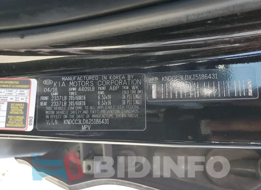 KNDCC3LDXJ5186431 Photo# 13