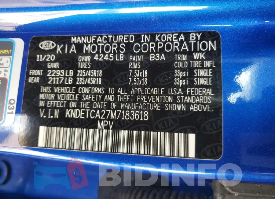 KNDETCA27M7183618 Photo# 13