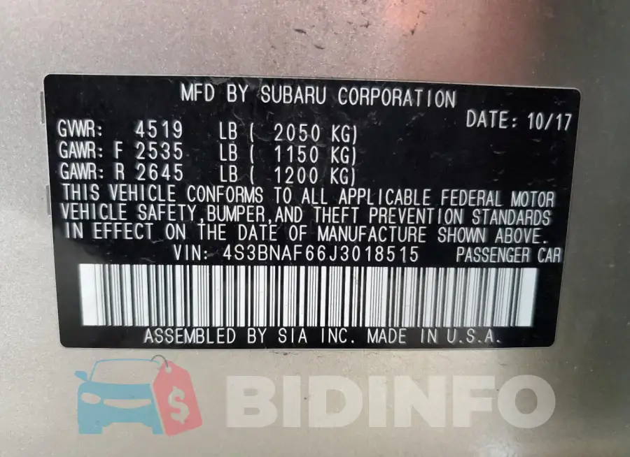 4S3BNAF66J3018515 Photo# 13