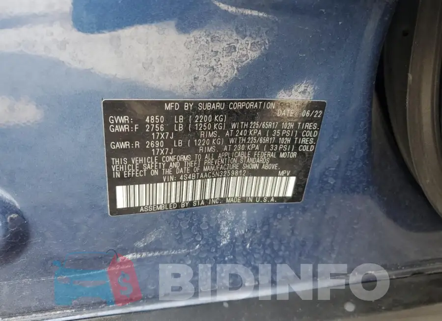 4S4BTAAC5N3259812 Photo# 12