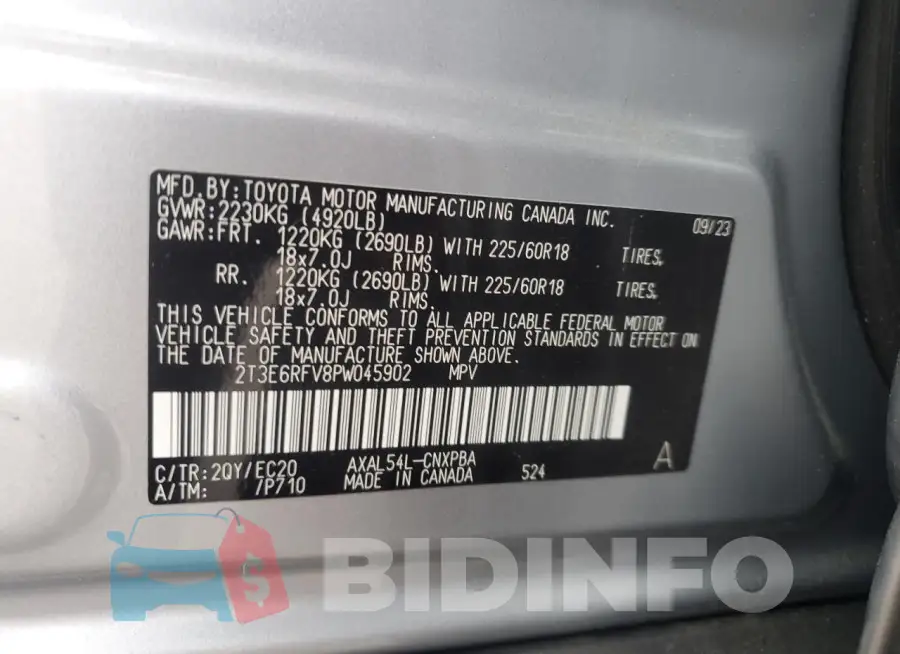 2T3E6RFV8PW045902 Photo# 14