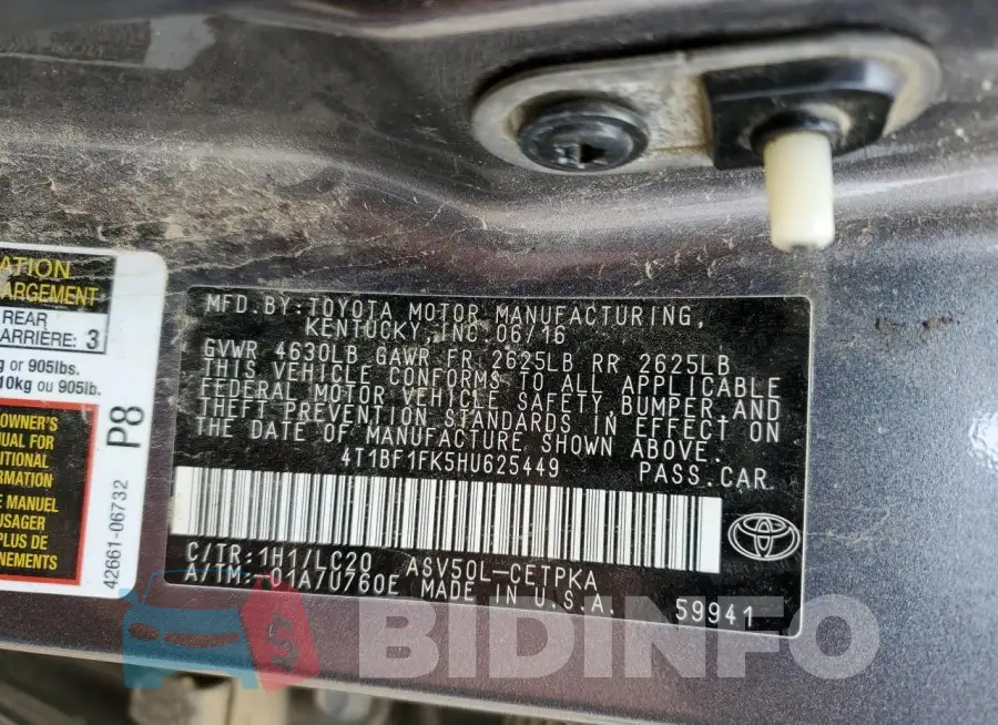 4T1BF1FK5HU625449 Photo# 12