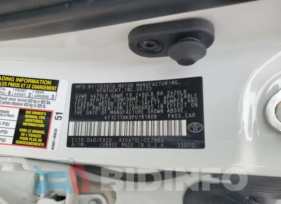 4T1C11AK9PU181808 Photo# 12