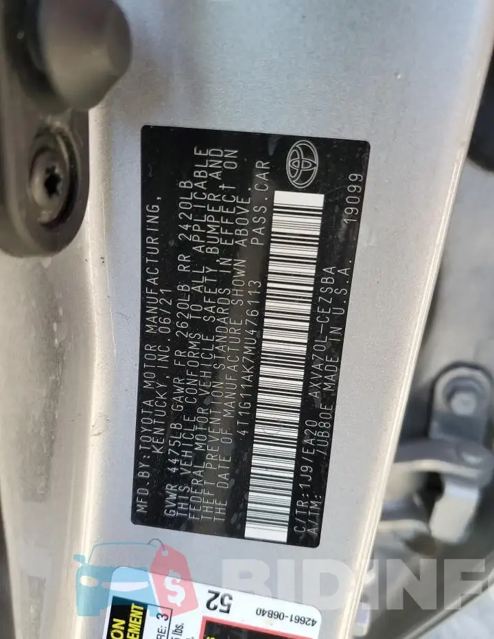 4T1G11AK7MU476113 Photo# 13