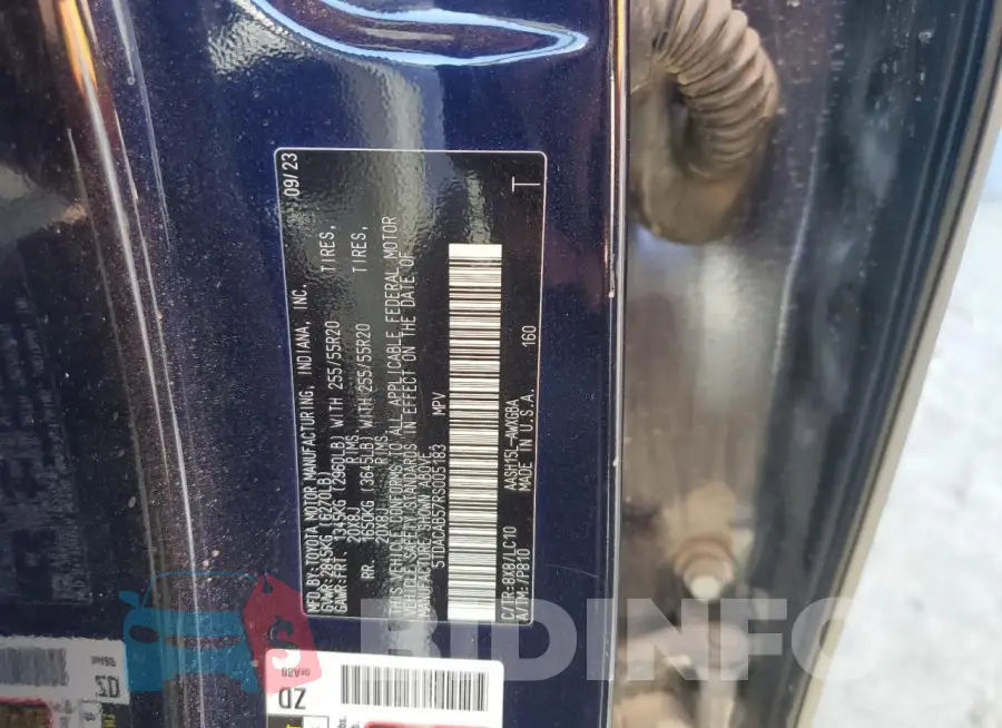 5TDACAB57RS005183 Photo# 13