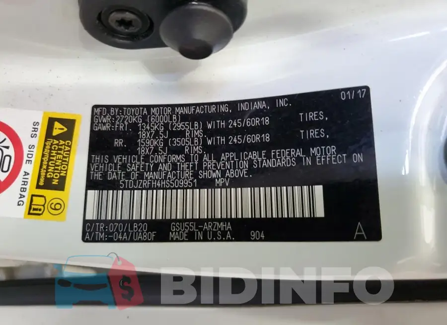 5TDJZRFH4HS509951 Photo# 13