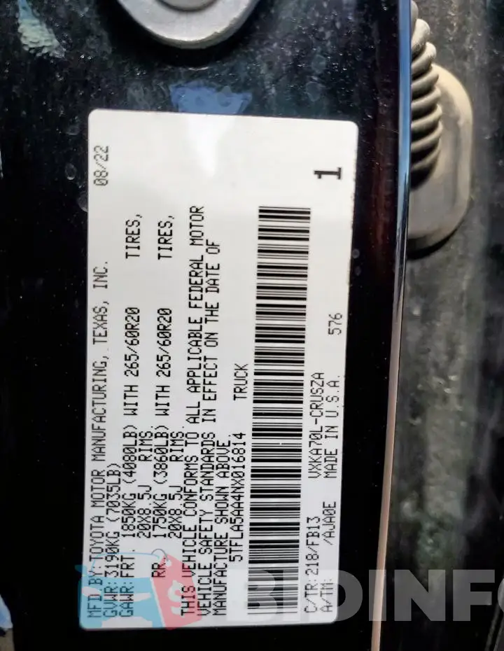 5TFLA5AA4NX016814 Photo# 12