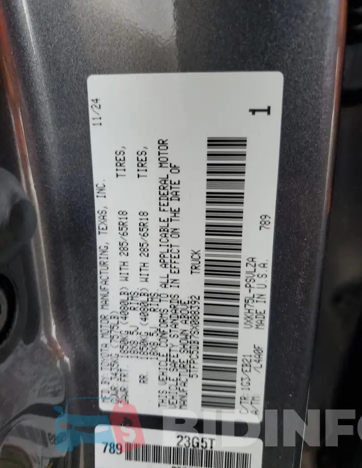 5TFPC5DB7SX088392 Photo# 13