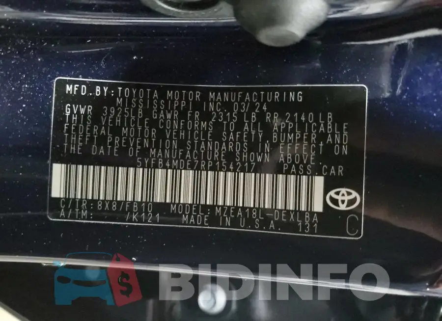 5YFB4MDE7RP154217 Photo# 12