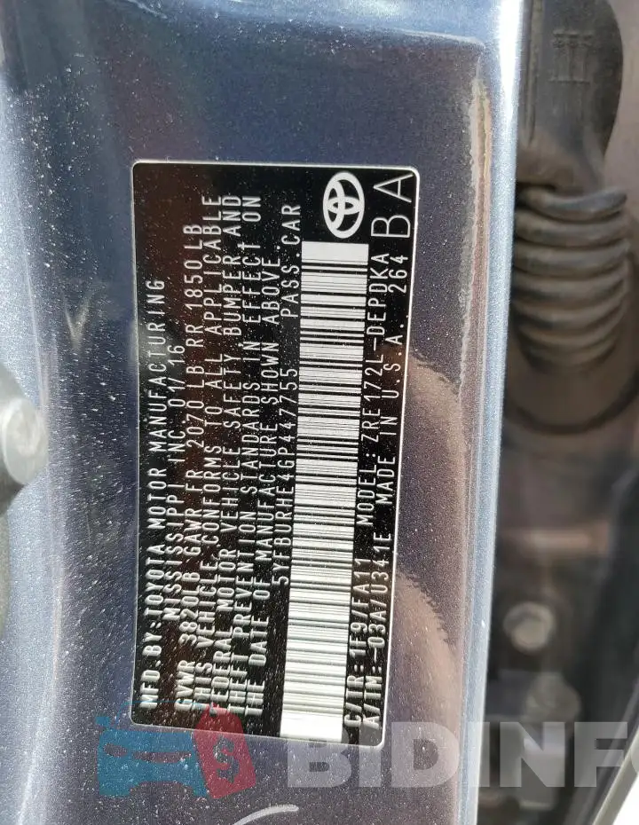 5YFBURHE4GP447755 Photo# 12
