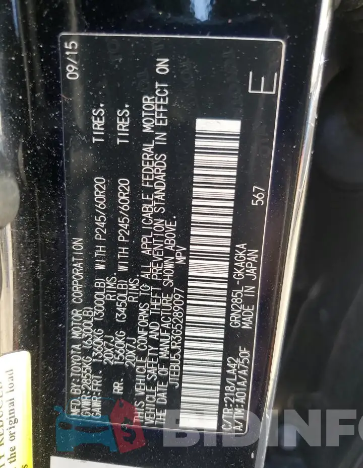 JTEBU5JR3G5289097 Photo# 14