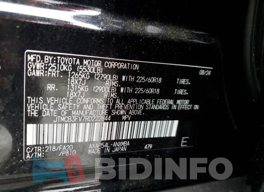 JTMCB3FV7RD222844 Photo# 14