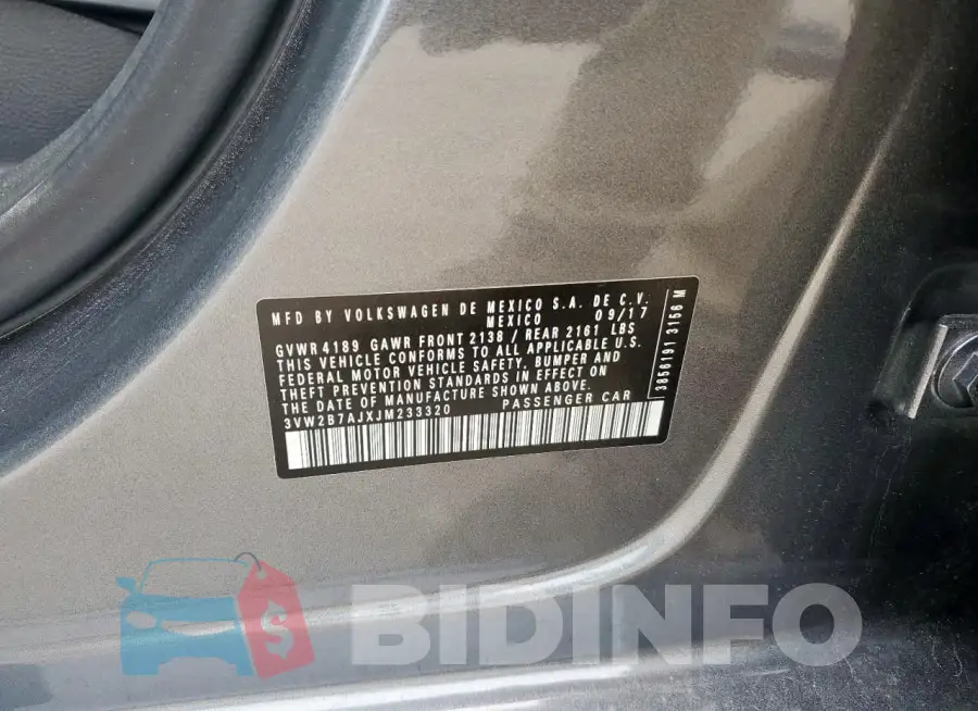 3VW2B7AJXJM233320 Photo# 12