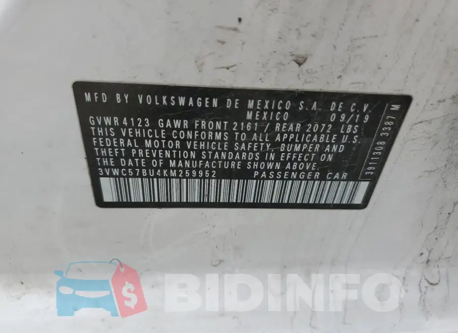 3VWC57BU4KM259952 Photo# 13