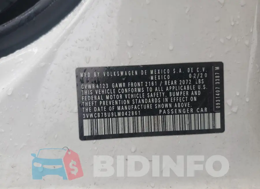 3VWCB7BU9LM042861 Photo# 12