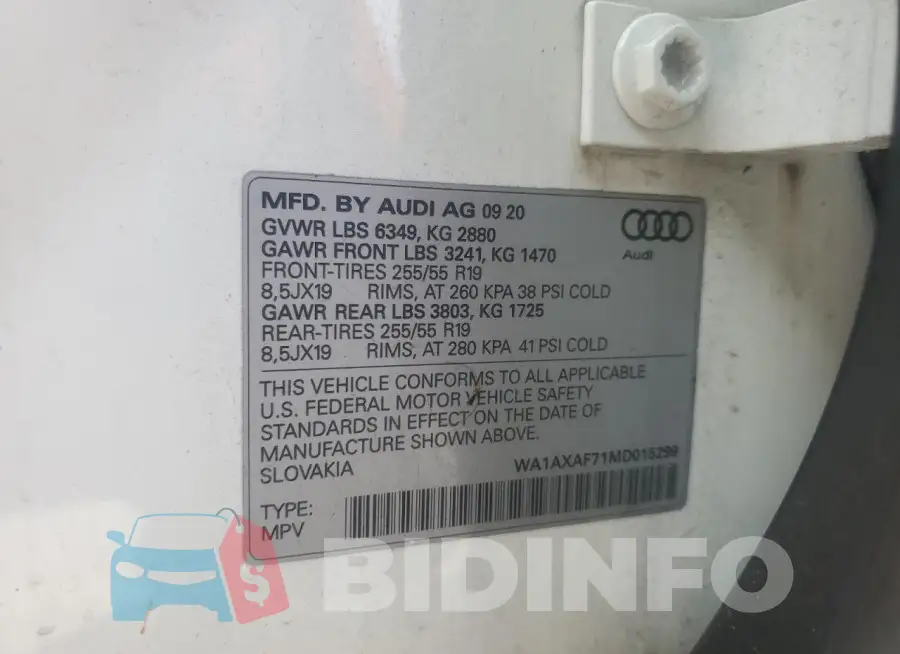 WA1AXAF71MD015299 Photo# 14