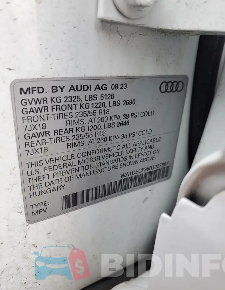 WA1DECF36R1027887 Photo# 14