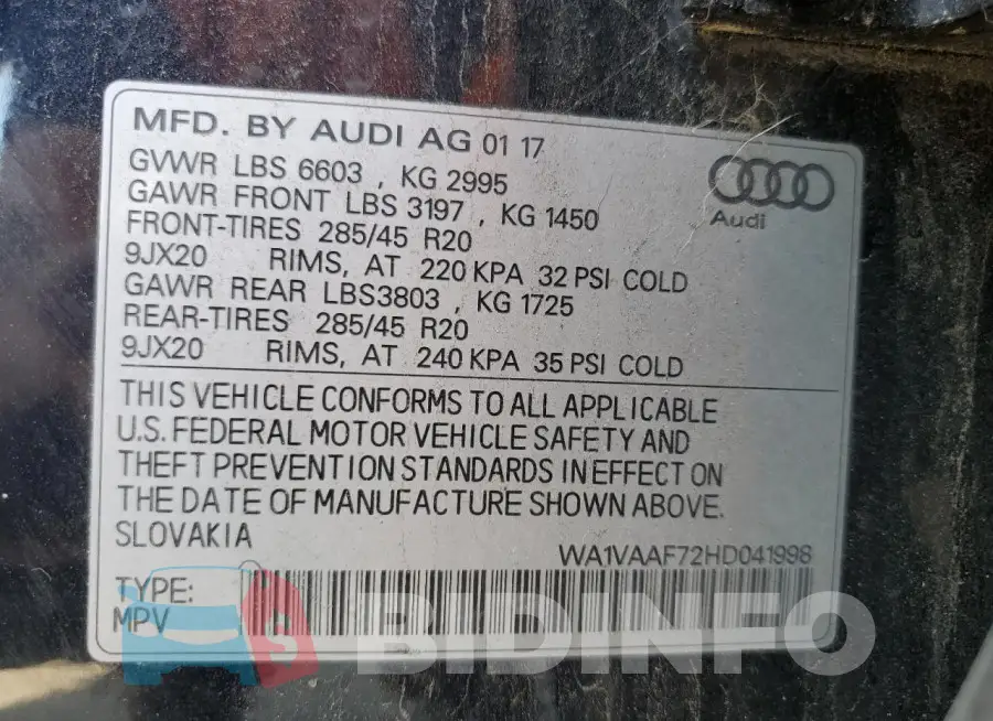 WA1VAAF72HD041998 Photo# 14