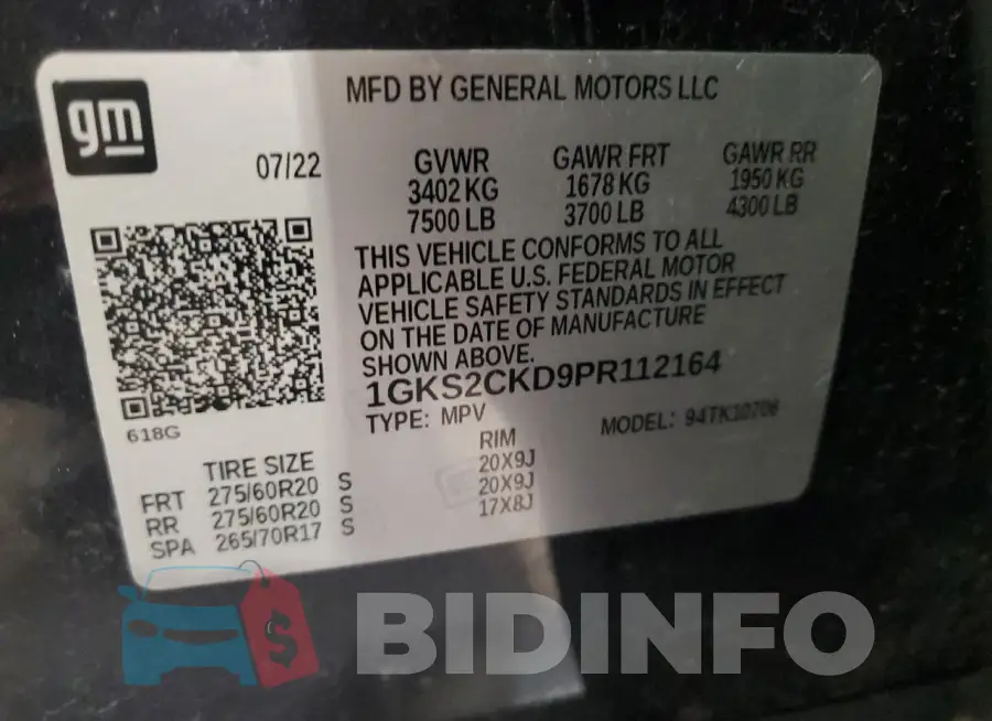 1GKS2CKD9PR112164 Photo# 13