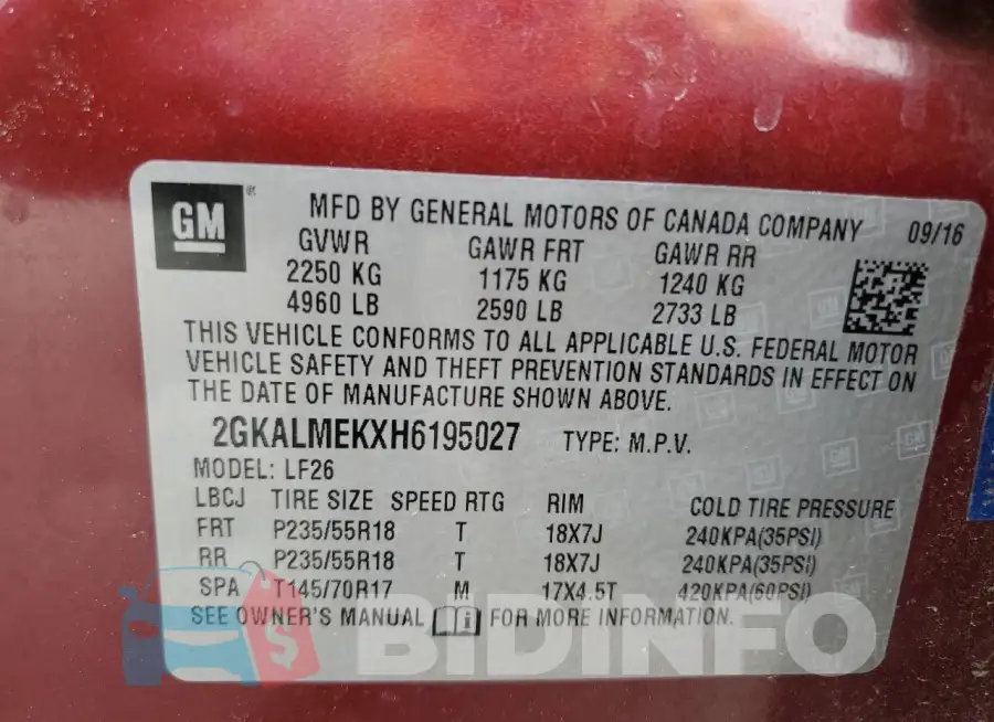 2GKALMEKXH6195027 Photo# 13
