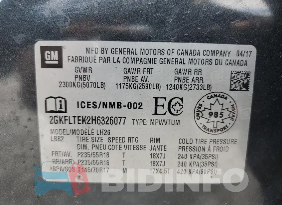 2GKFLTEK2H6326077 Photo# 14