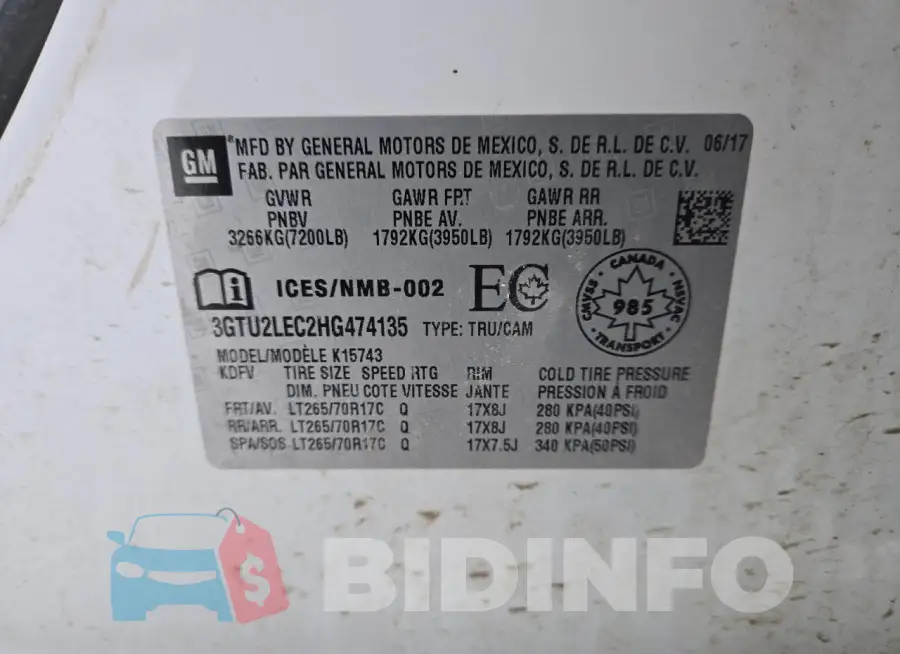 3GTU2LEC2HG474135 Photo# 13