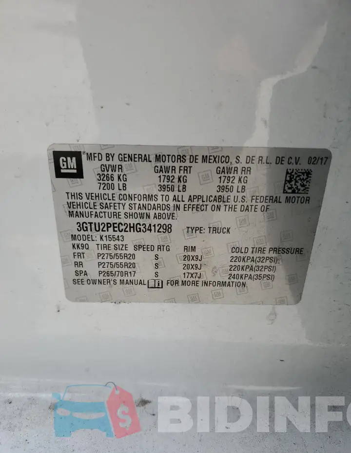 3GTU2PEC2HG341298 Photo# 12