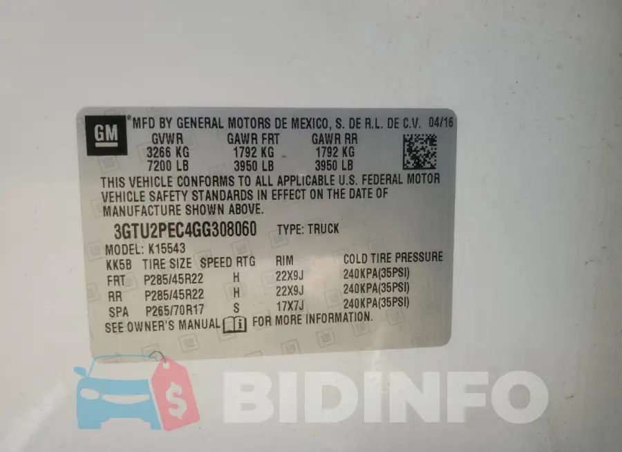 3GTU2PEC4GG308060 Photo# 12