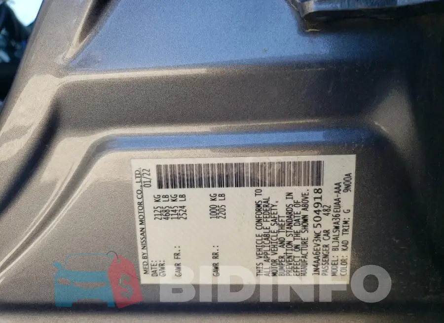 1N4AA6EV3NC504918 Photo# 12