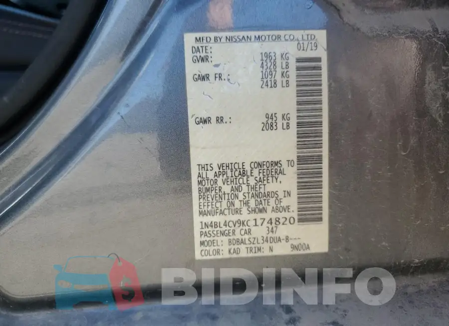 1N4BL4CV9KC174820 Photo# 13