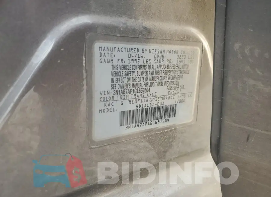 3N1AB7AP1GL657604 Photo# 12