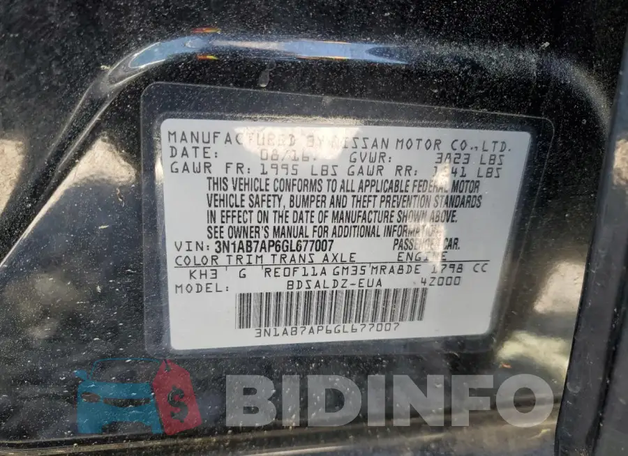 3N1AB7AP6GL677007 Photo# 12