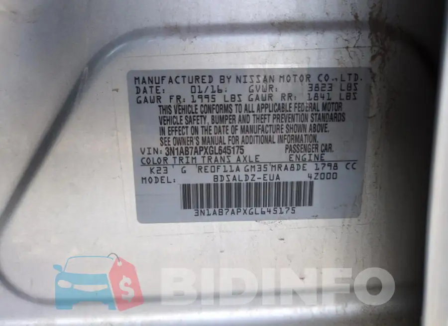 3N1AB7APXGL645175 Photo# 13