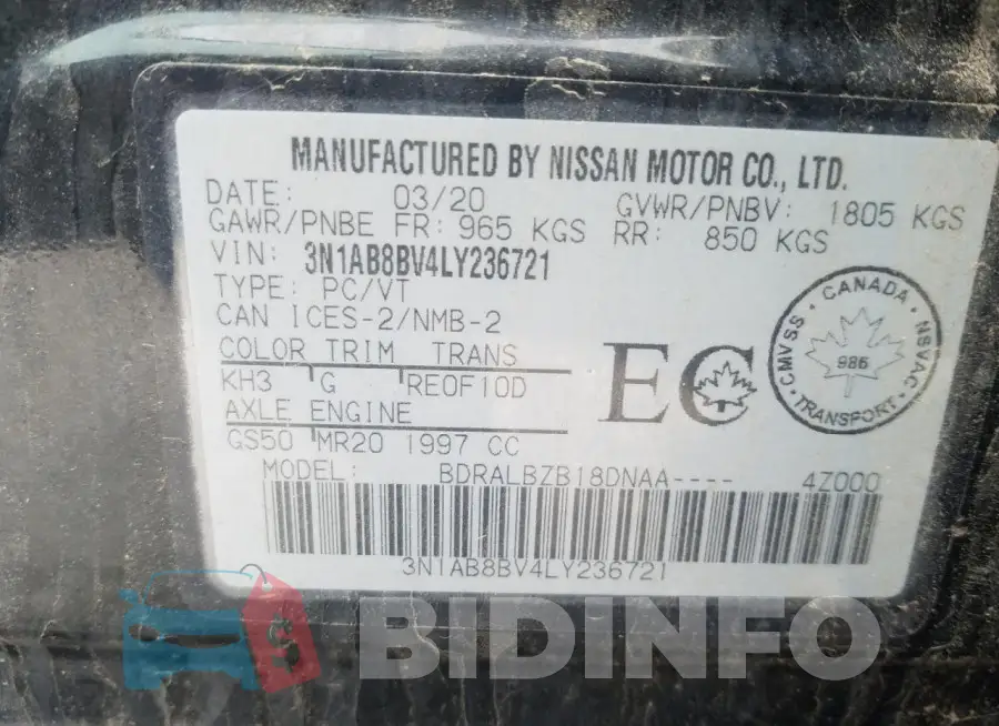3N1AB8BV4LY236721 Photo# 12