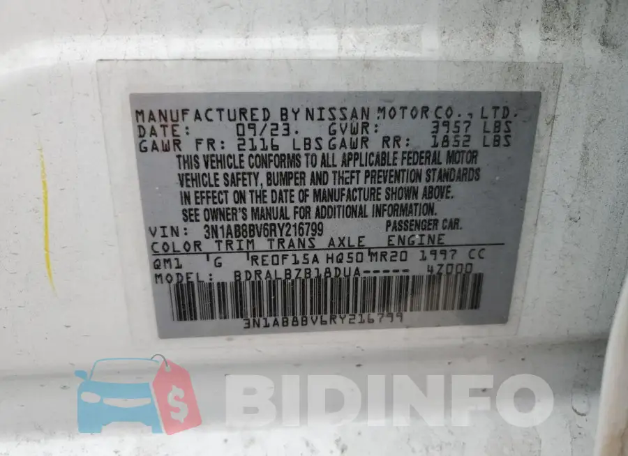 3N1AB8BV6RY216799 Photo# 12