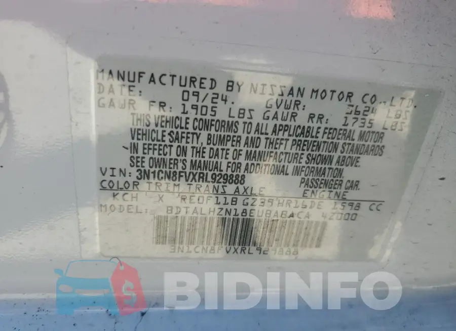3N1CN8FVXRL929888 Photo# 13