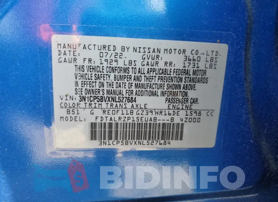 3N1CP5BVXNL527684 Photo# 12