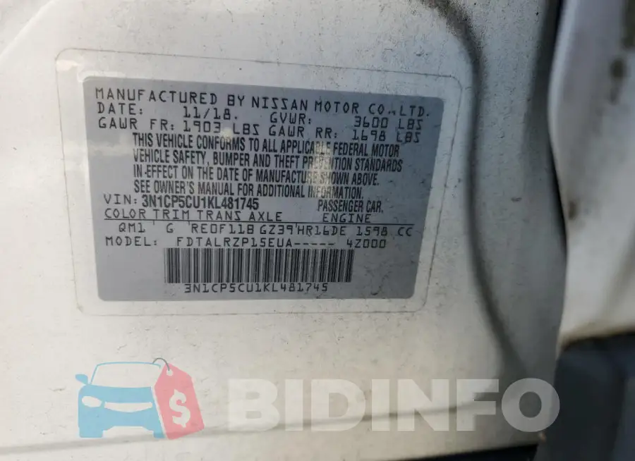 3N1CP5CU1KL481745 Photo# 13
