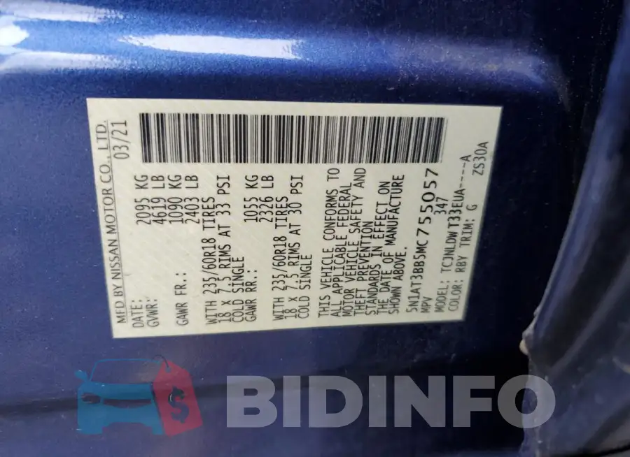 5N1AT3BB5MC755057 Photo# 13