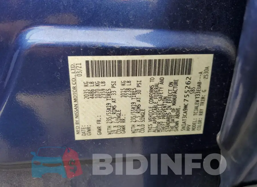 5N1AT3CA9MC755262 Photo# 13