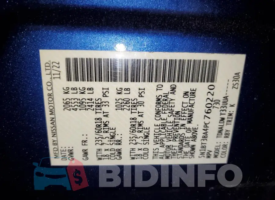5N1BT3BA4PC760220 Photo# 13
