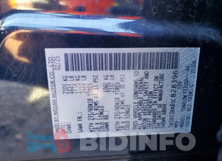 5N1BT3BA8SC828396 Photo# 12