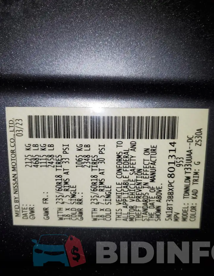 5N1BT3BBXPC801314 Photo# 14
